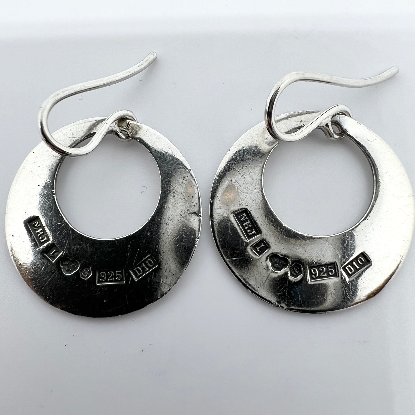 Silversmedjan I Järvsö, Sweden 1978. Vintage Sterling Silver Earrings.