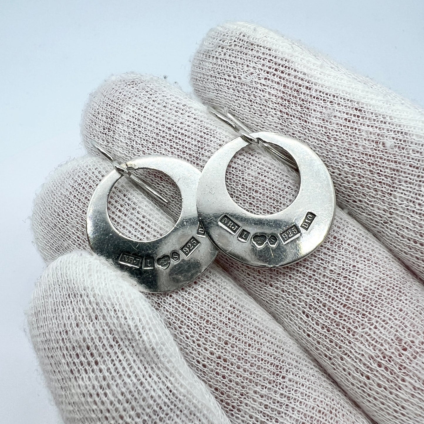 Silversmedjan I Järvsö, Sweden 1978. Vintage Sterling Silver Earrings.