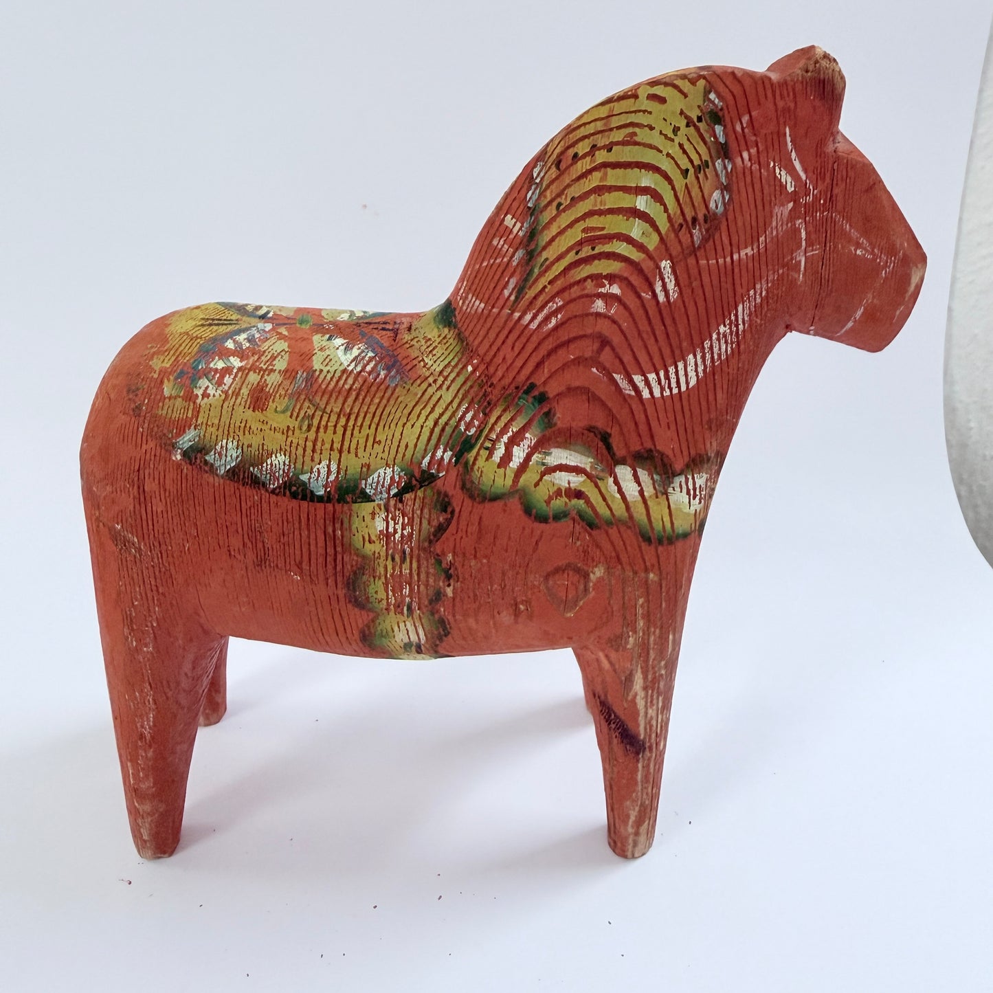 Antique / Vintage Hand-Carved Dala Horse. Swedish Folk Art