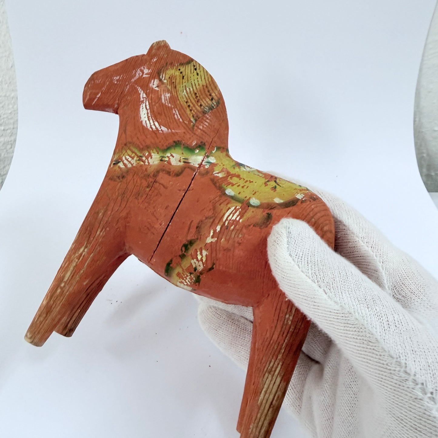 Antique / Vintage Hand-Carved Dala Horse. Swedish Folk Art
