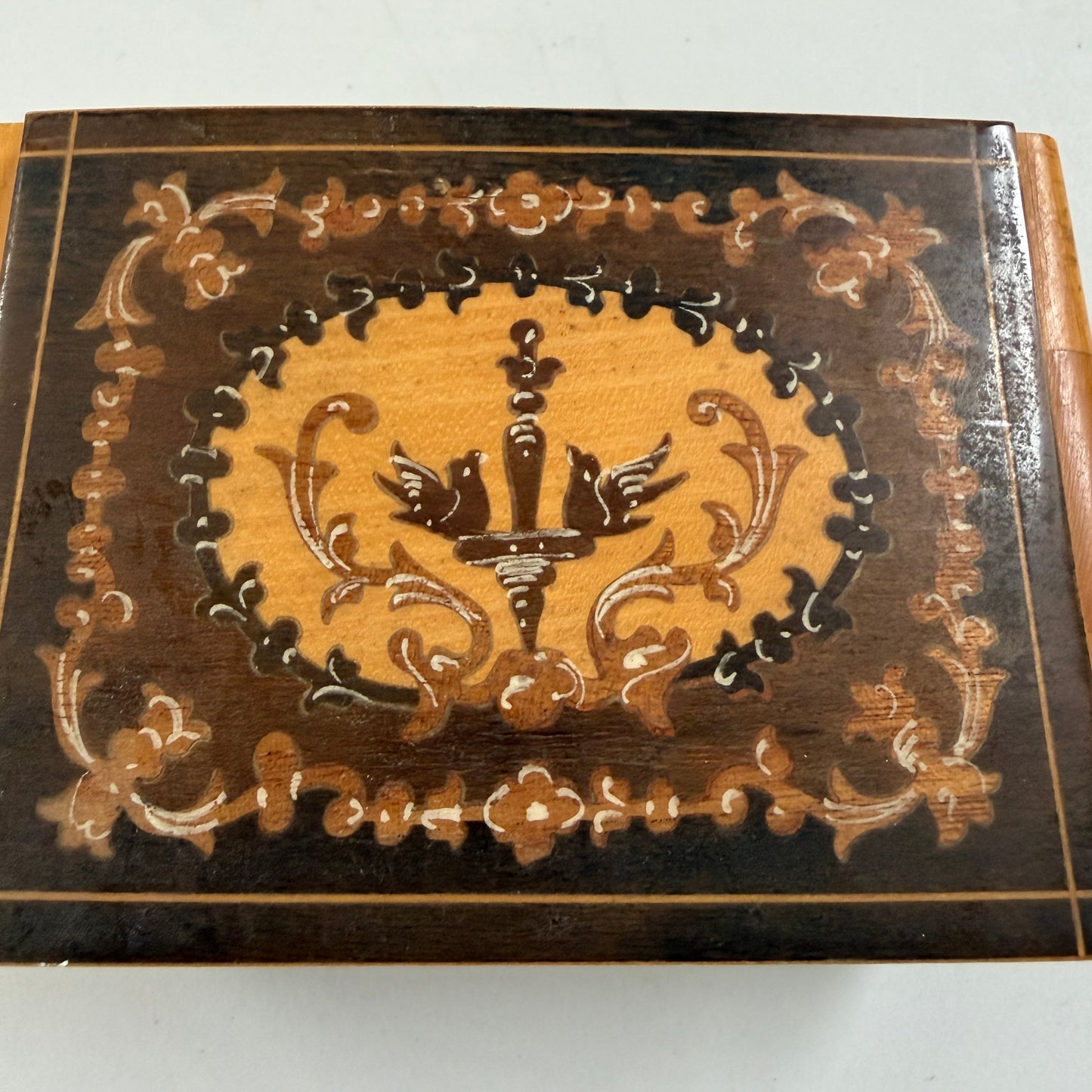 Vintage Mid-century Wood Jewelry Box Casket. Prob Italy.