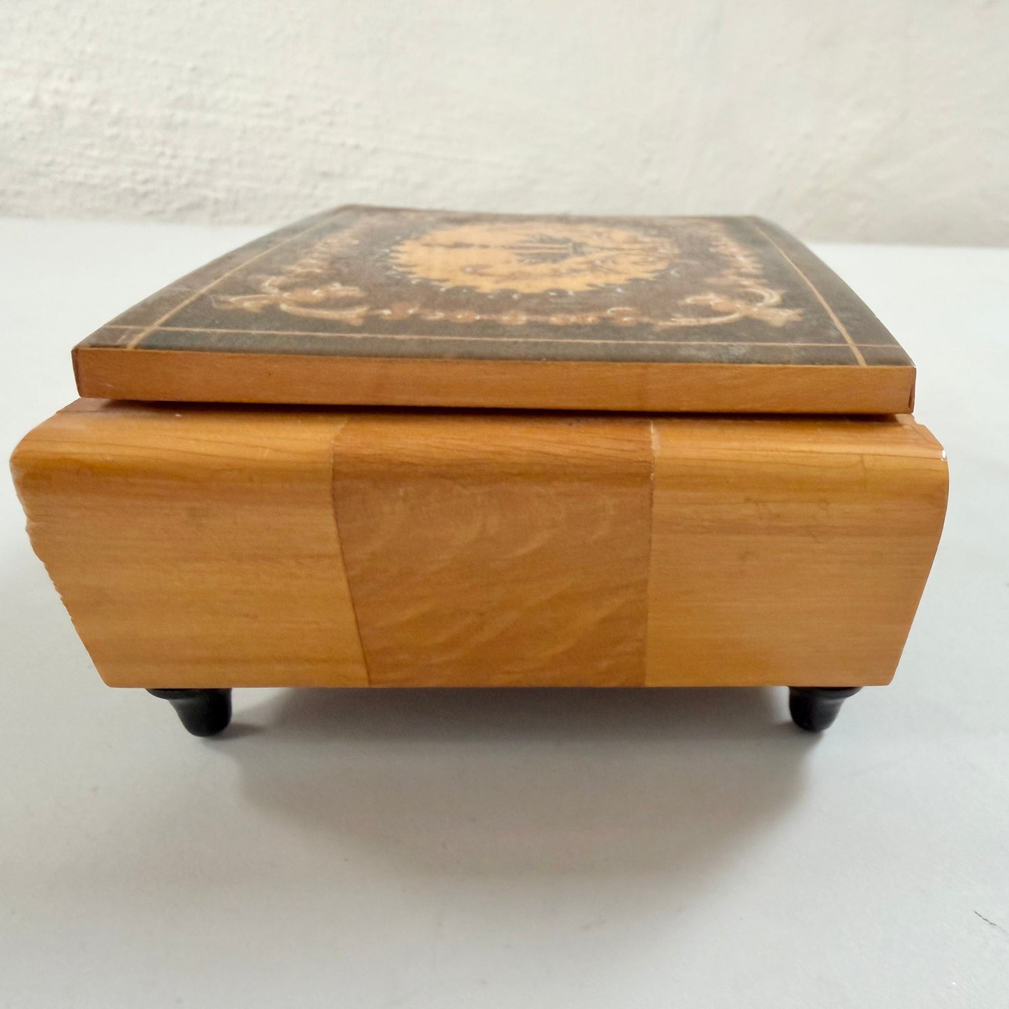 Vintage Mid-century Wood Jewelry Box Casket. Prob Italy.