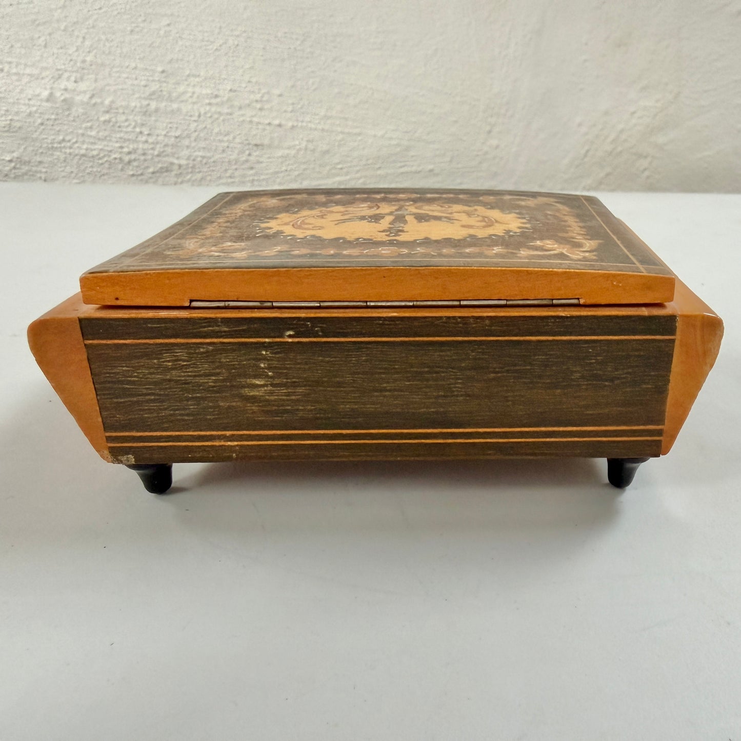 Vintage Mid-century Wood Jewelry Box Casket. Prob Italy.