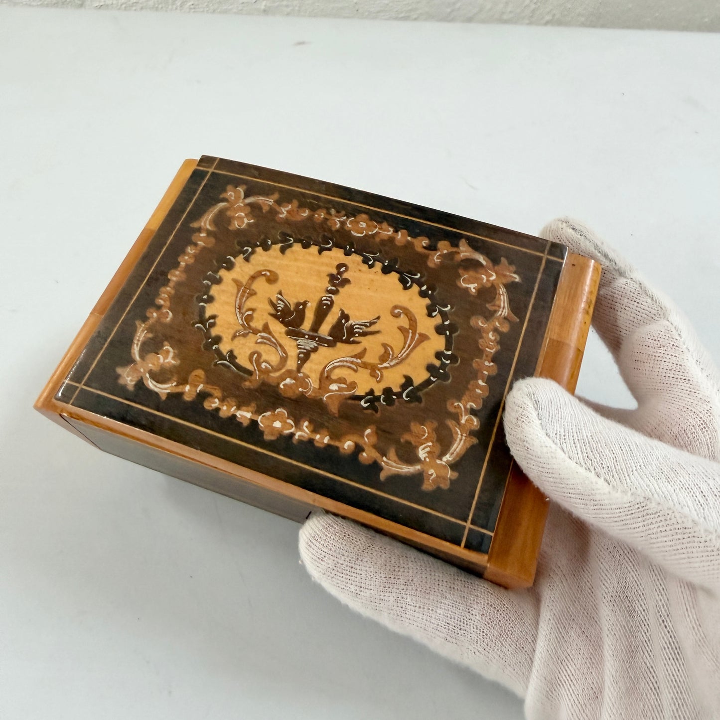 Vintage Mid-century Wood Jewelry Box Casket. Prob Italy.
