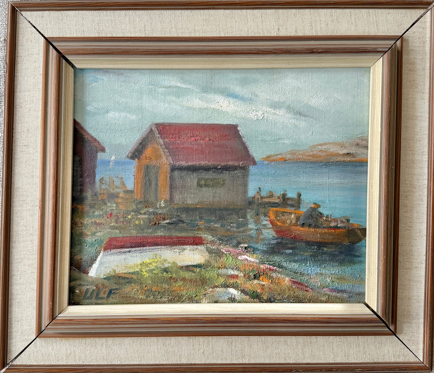 Swedish Archipelago ca 1940s. Vintage Oil Painting.
