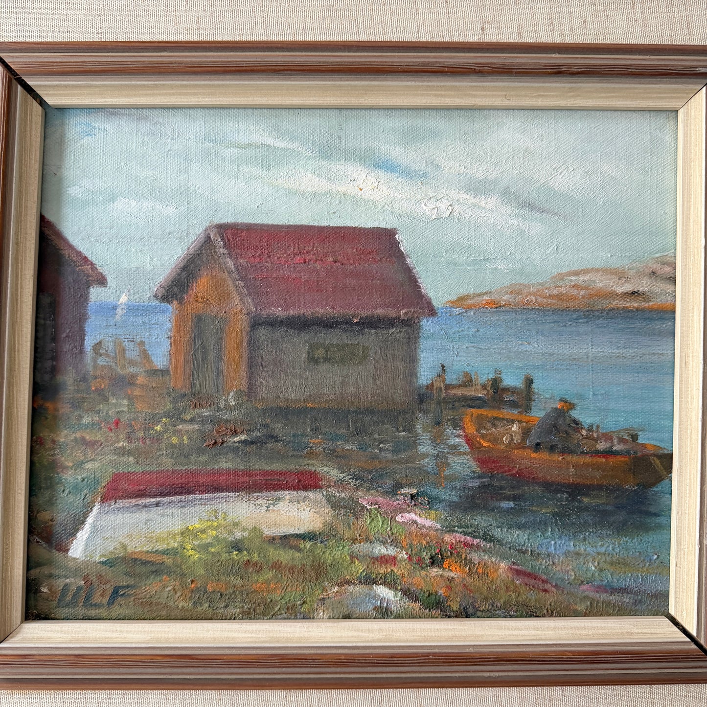 Swedish Archipelago ca 1940s. Vintage Oil Painting.