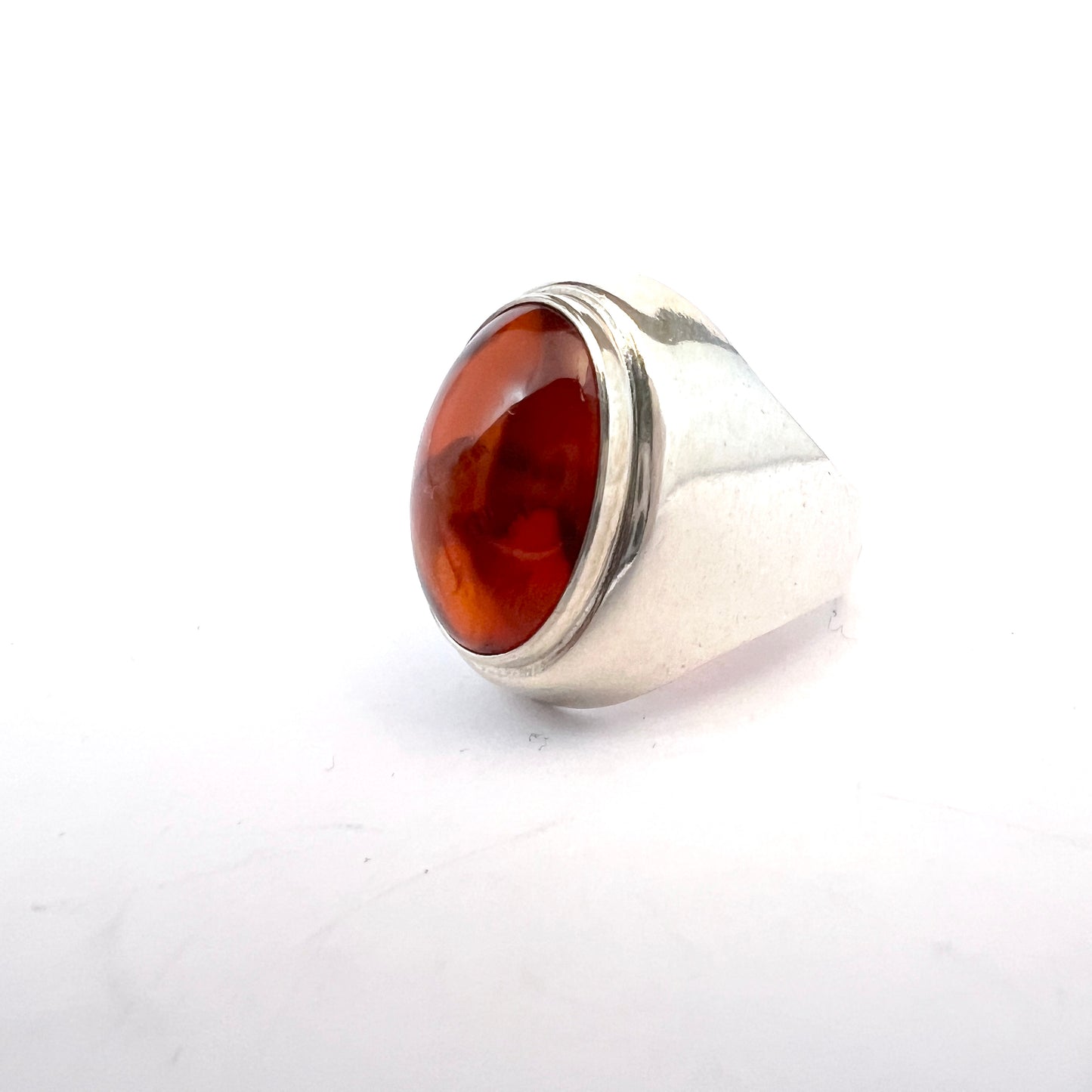 Ostsee-schmuck, Fischland. Vintage 835 Silver Amber Ring.