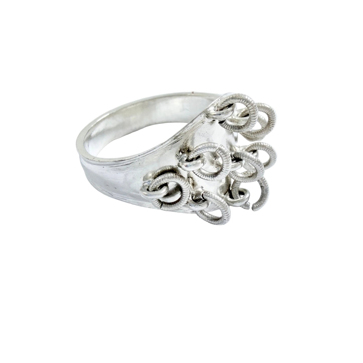 Nordmaling, Sweden year 1898. Antique Solid Silver Sami / Laplander Wedding Ring.