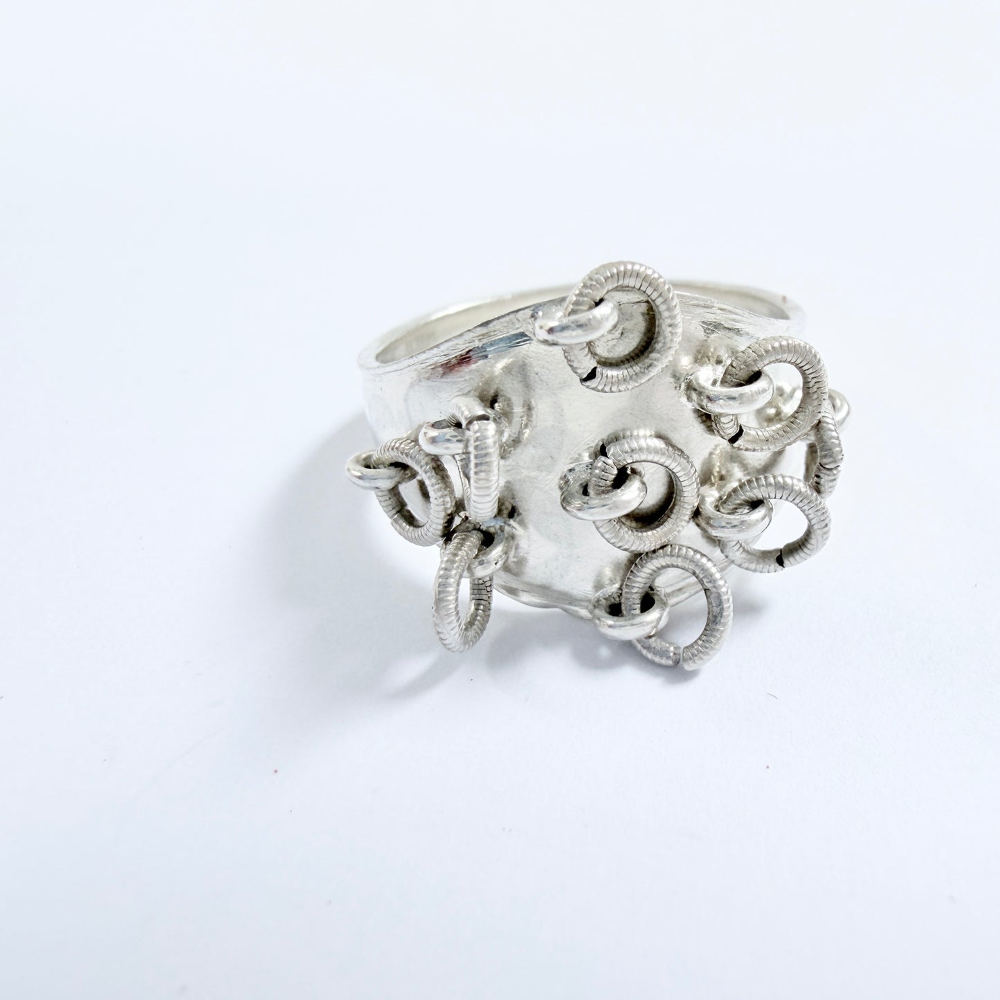 Nordmaling, Sweden year 1898. Antique Solid Silver Sami / Laplander Wedding Ring.
