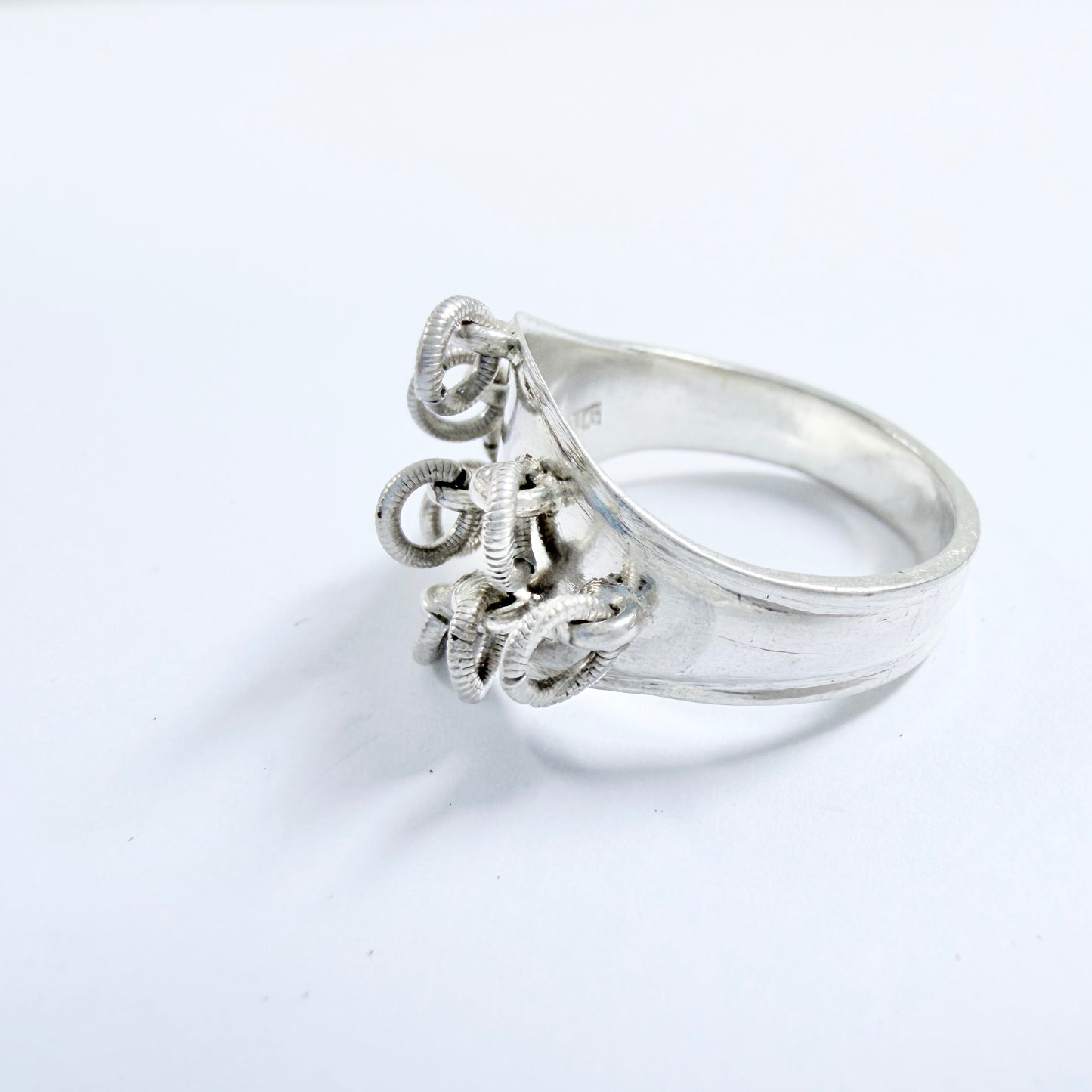 Nordmaling, Sweden year 1898. Antique Solid Silver Sami / Laplander Wedding Ring.