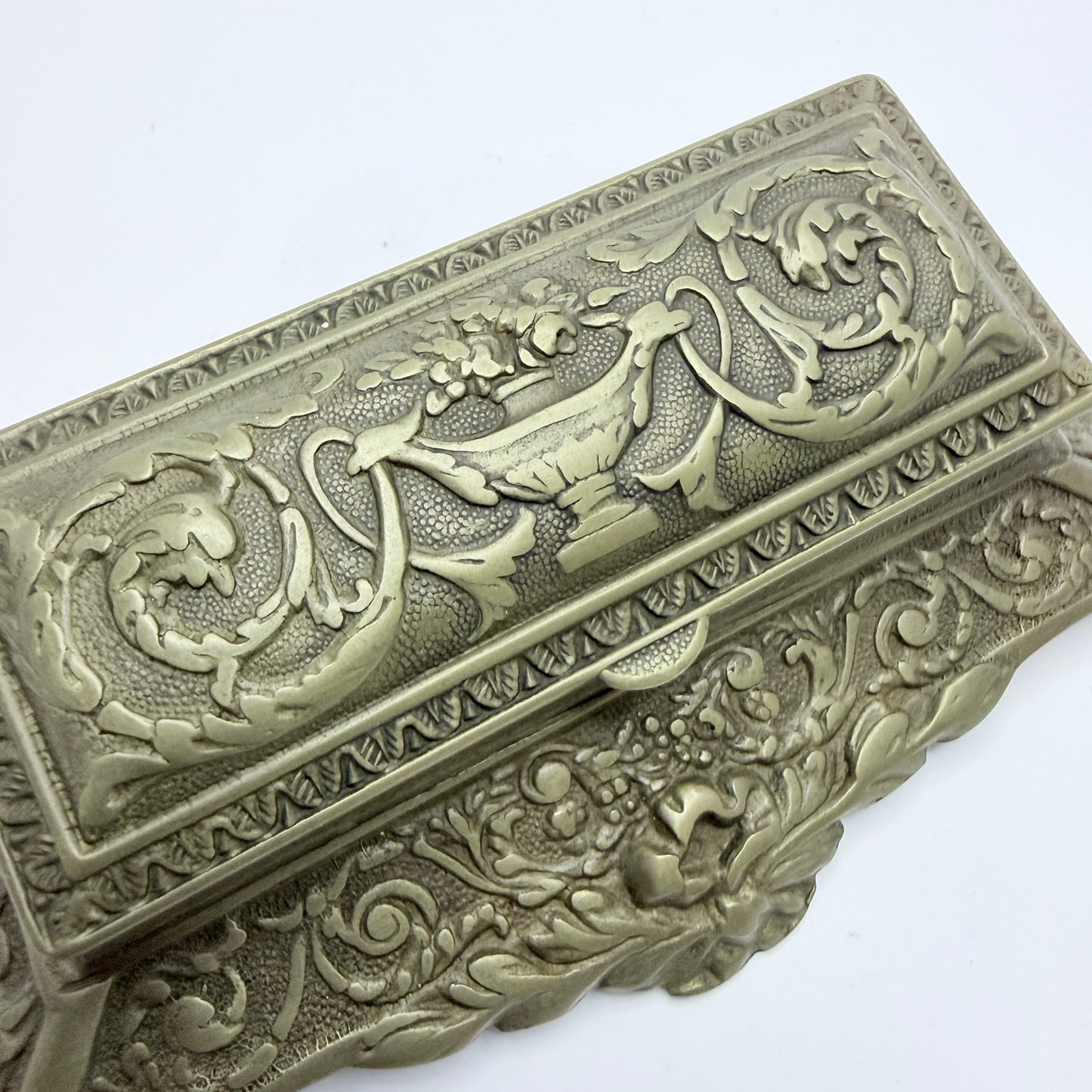 Antique Empire-style ca 1900. Brass Desk Stamp Box