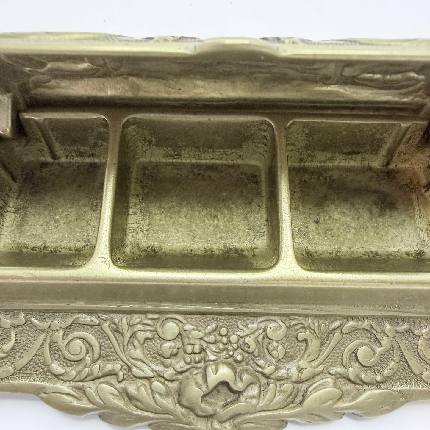 Antique Empire-style ca 1900. Brass Desk Stamp Box