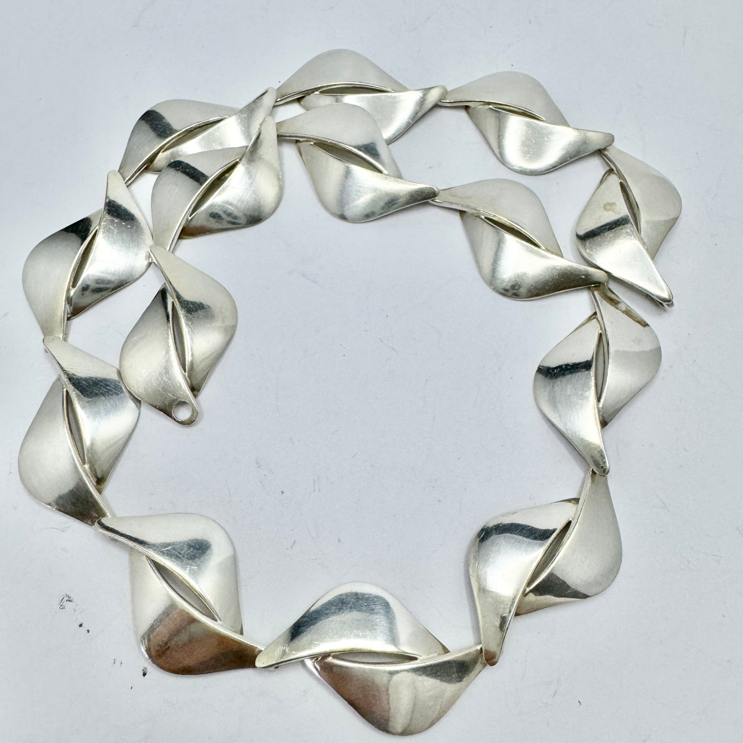 Rauno Oma Mättö, Finland 1959. Vintage Mid-century Modern Solid Silver Necklace.