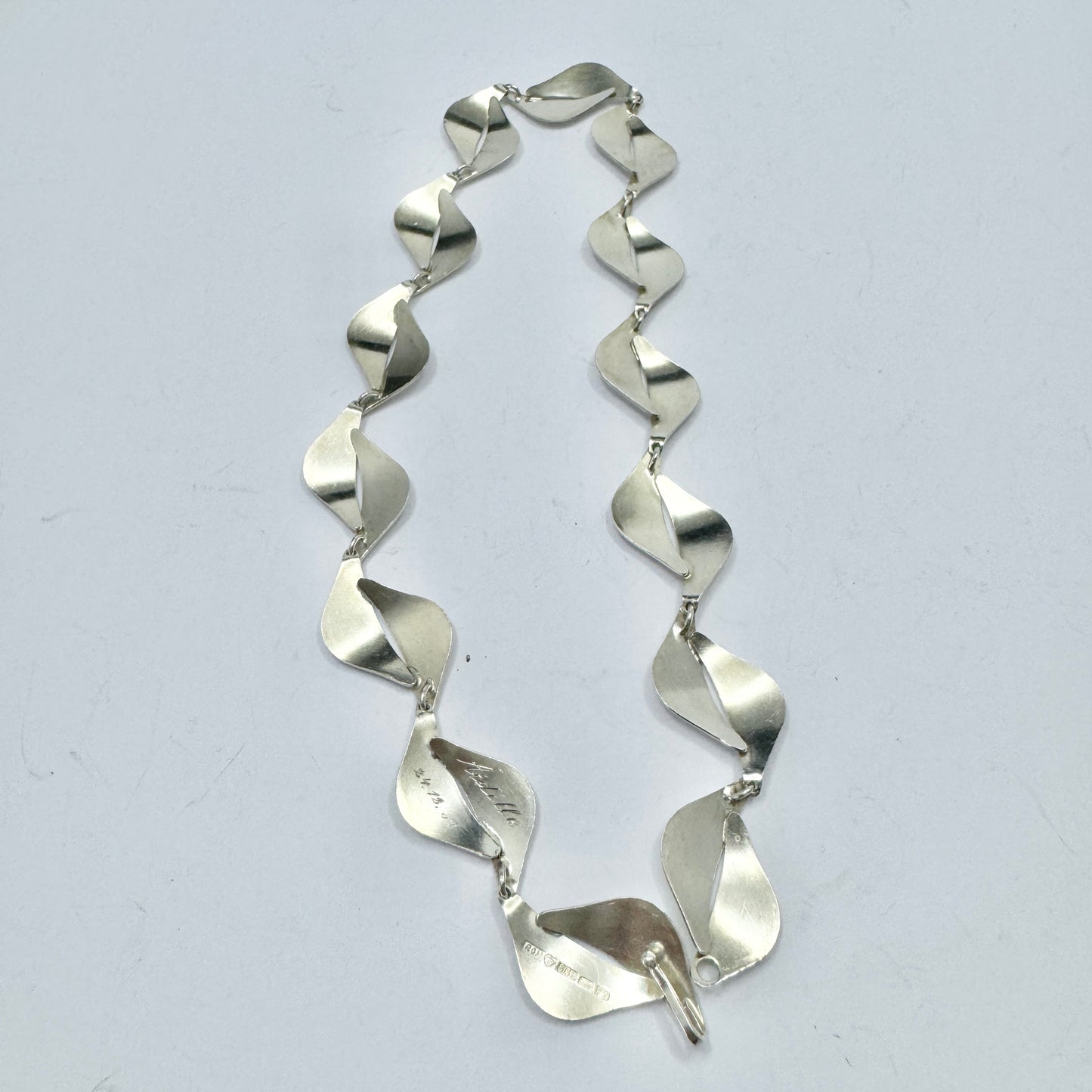 Rauno Oma Mättö, Finland 1959. Vintage Mid-century Modern Solid Silver Necklace.