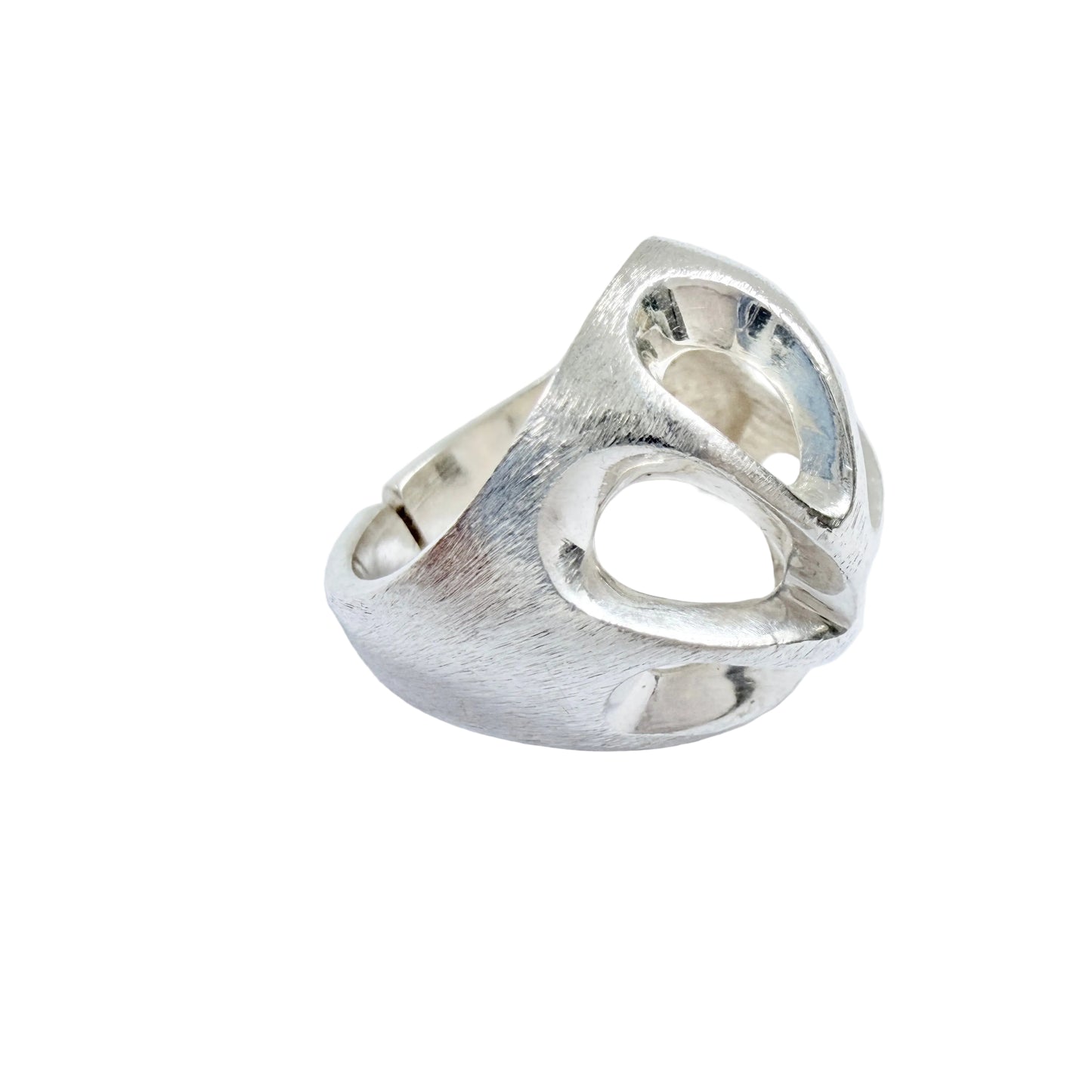 Vintage c 1970 Modernist Solid SIlver Ring.