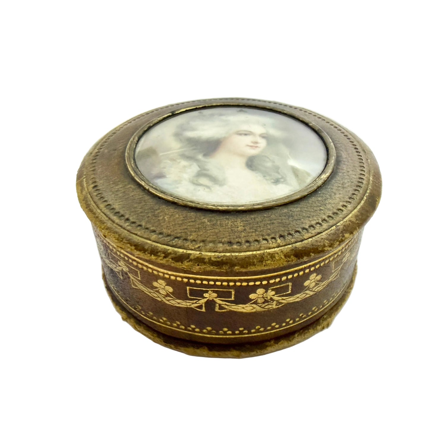 J.C Vickery Regent St. London. Antique Painted Portrait Jewelry Box.