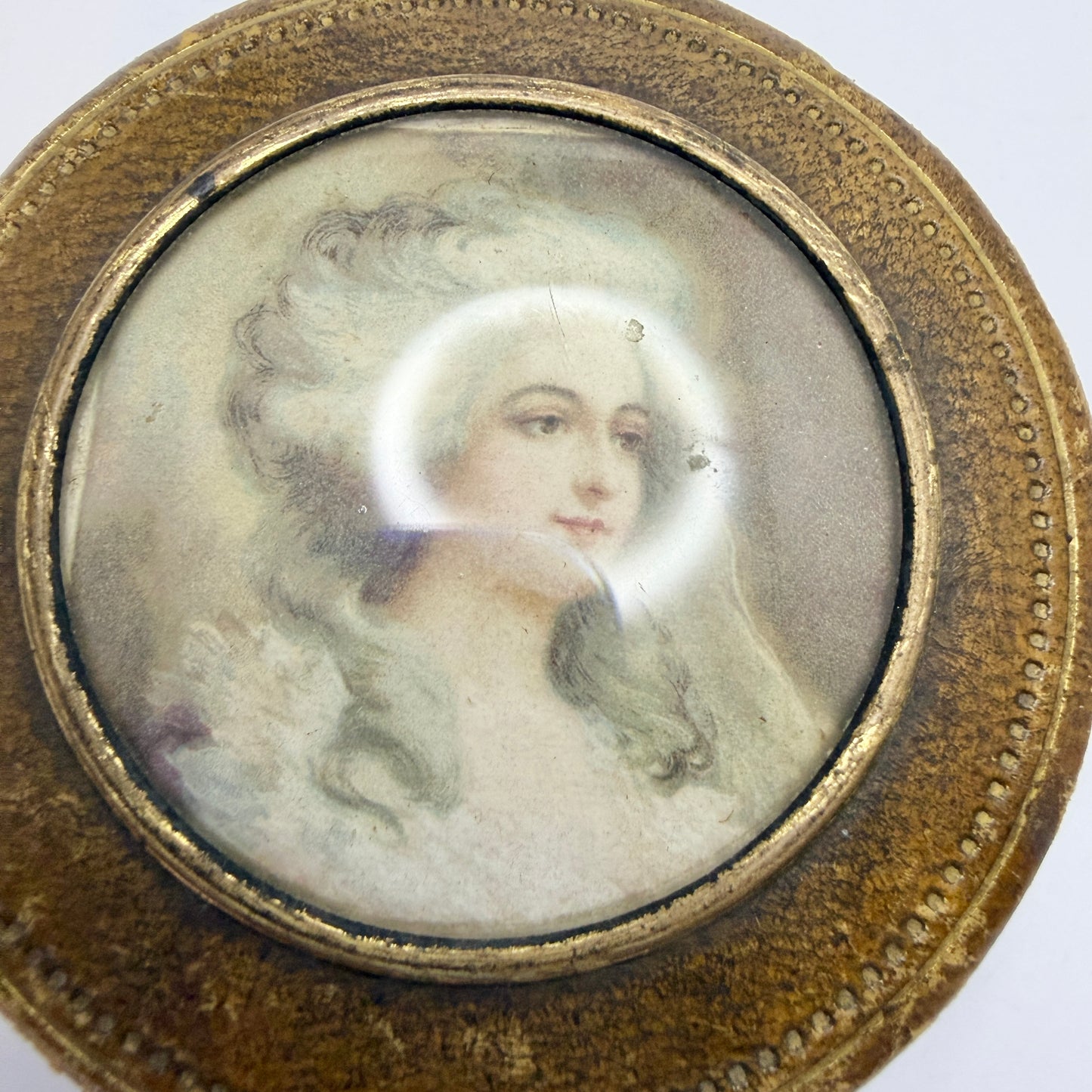 J.C Vickery Regent St. London. Antique Painted Portrait Jewelry Box.