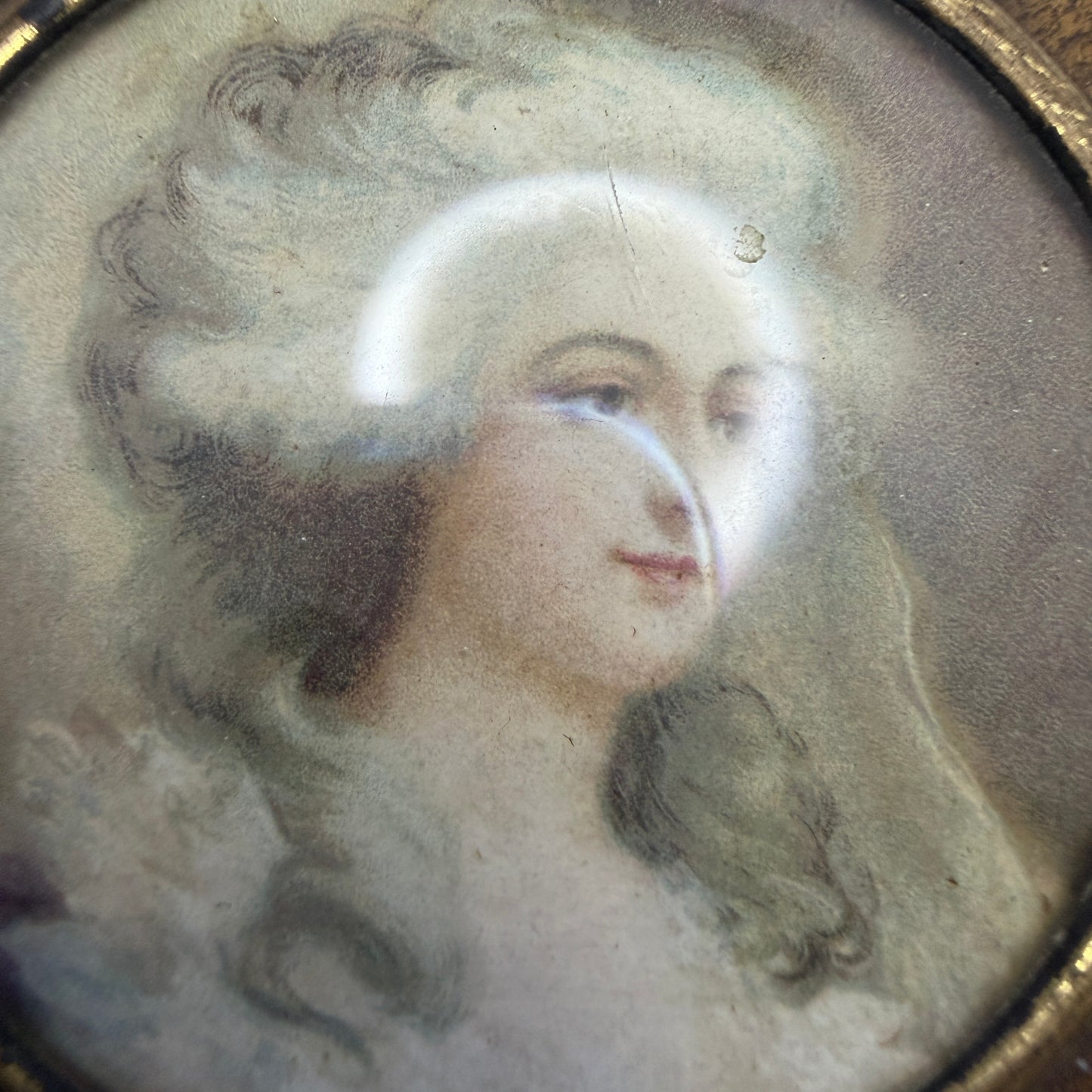 J.C Vickery Regent St. London. Antique Painted Portrait Jewelry Box.