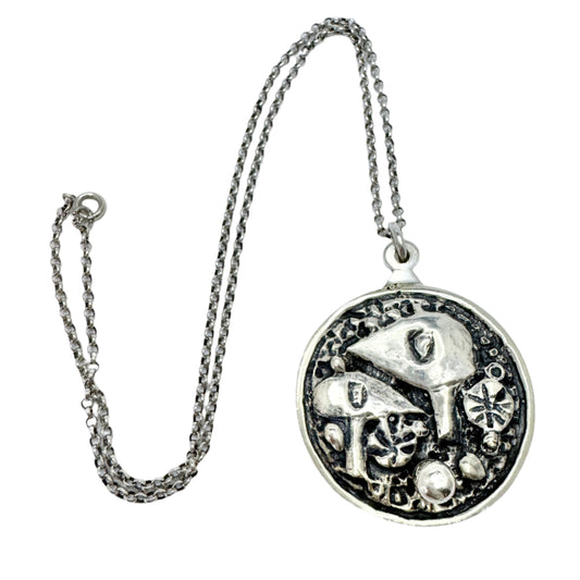 Rolf Kaplan, Sweden 1965. Vintage Sterling Silver Pendant Necklace.