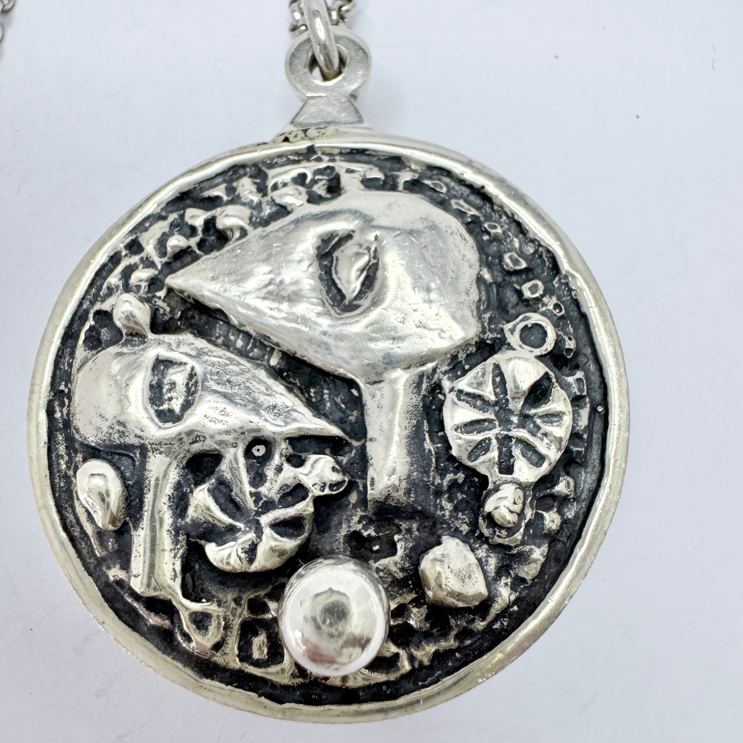 Rolf Kaplan, Sweden 1965. Vintage Sterling Silver Pendant Necklace.