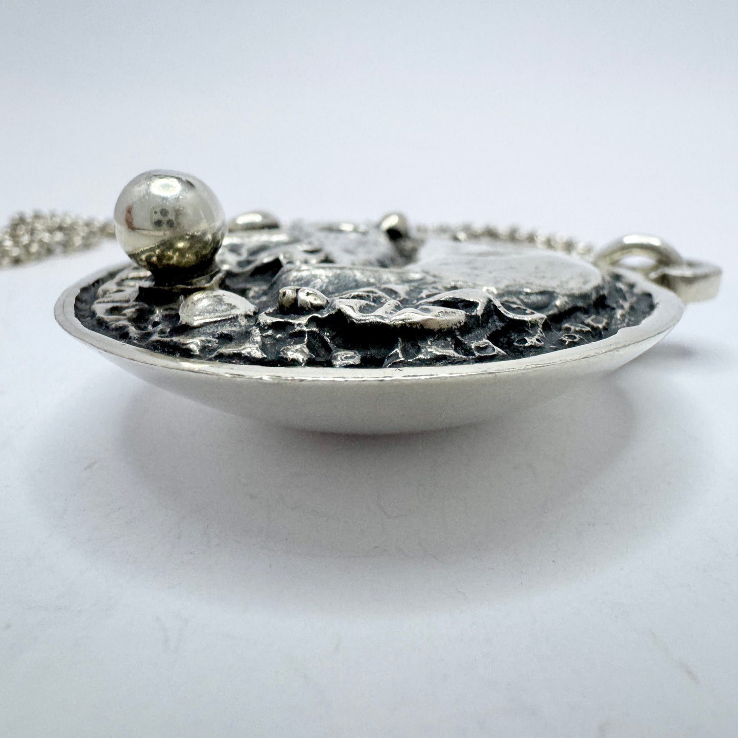 Rolf Kaplan, Sweden 1965. Vintage Sterling Silver Pendant Necklace.