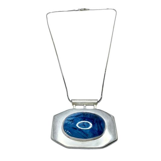 Sweden. Sterling Silver Bergslagen-stone Pendant Necklace