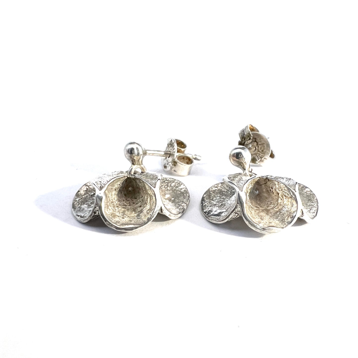 Theresia Hvorslev, for MEMA 1978. Vintage Sterling Silver Earrings. Design: Meadow Violet