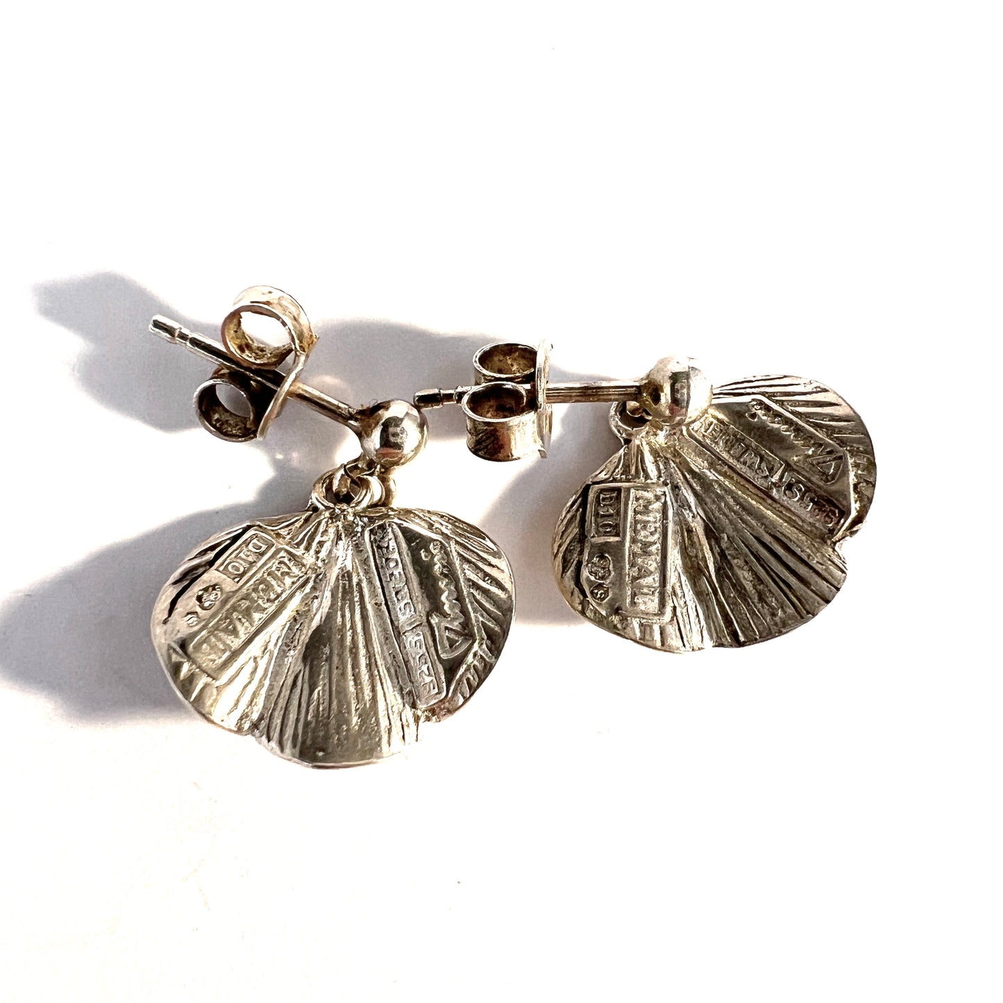 Theresia Hvorslev, for MEMA 1978. Vintage Sterling Silver Earrings. Design: Meadow Violet