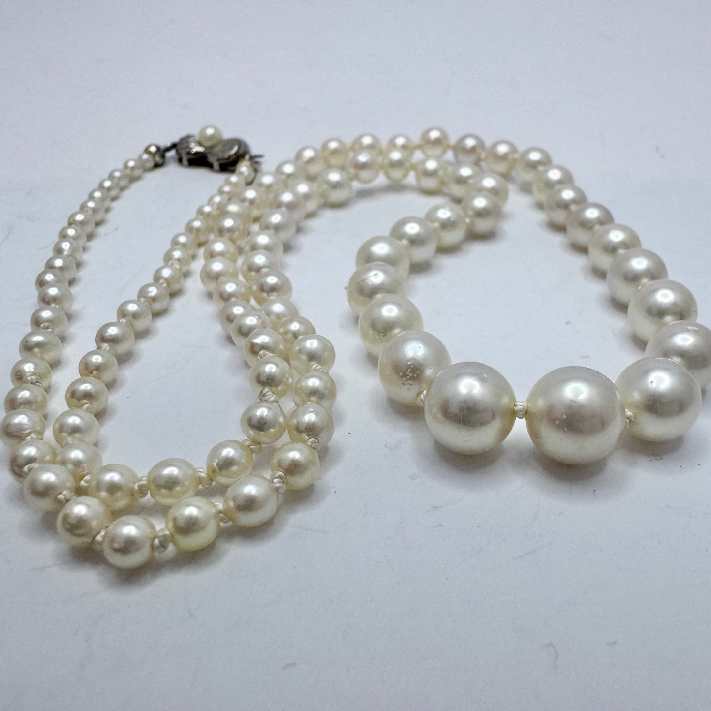 Germany. Vintage Cultured Pearl Sterling Clasp Necklace.