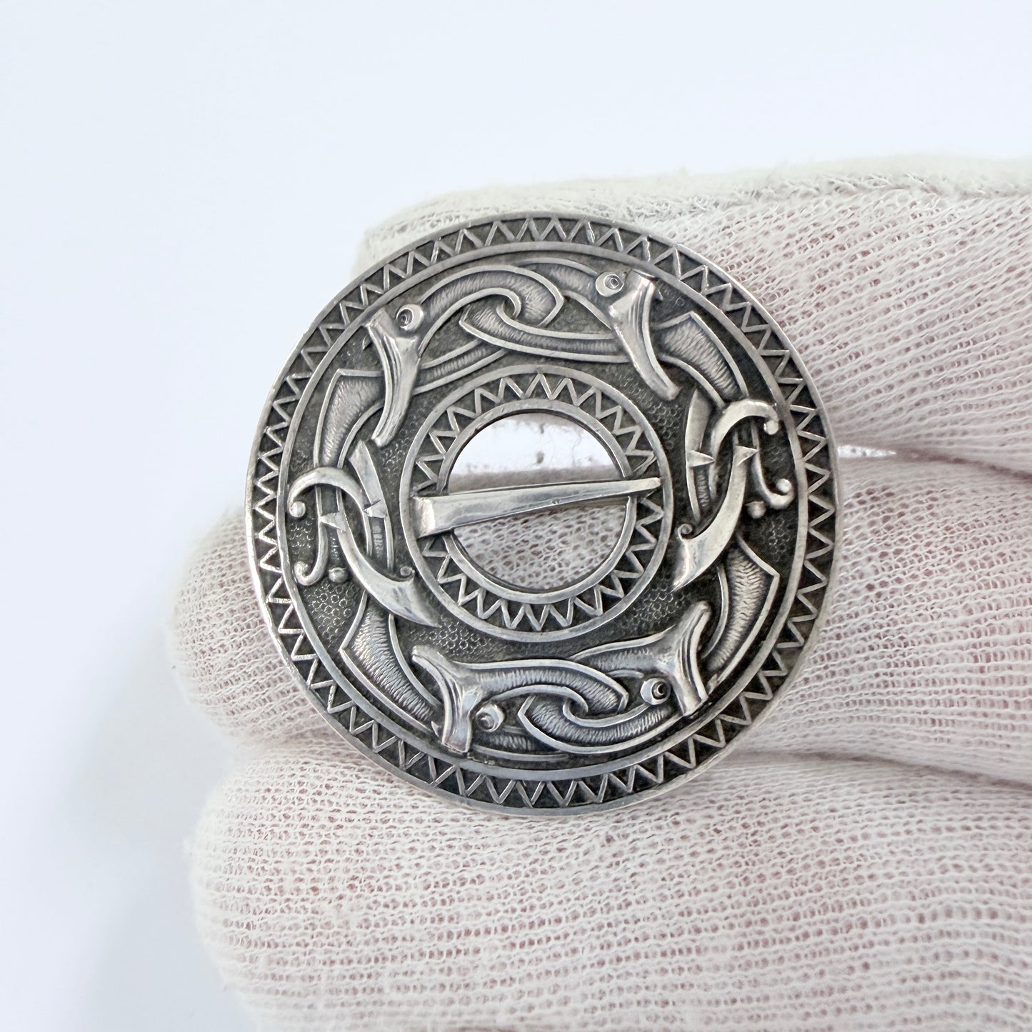 Norway. Vintage Solid Silver Dragestil Brooch.