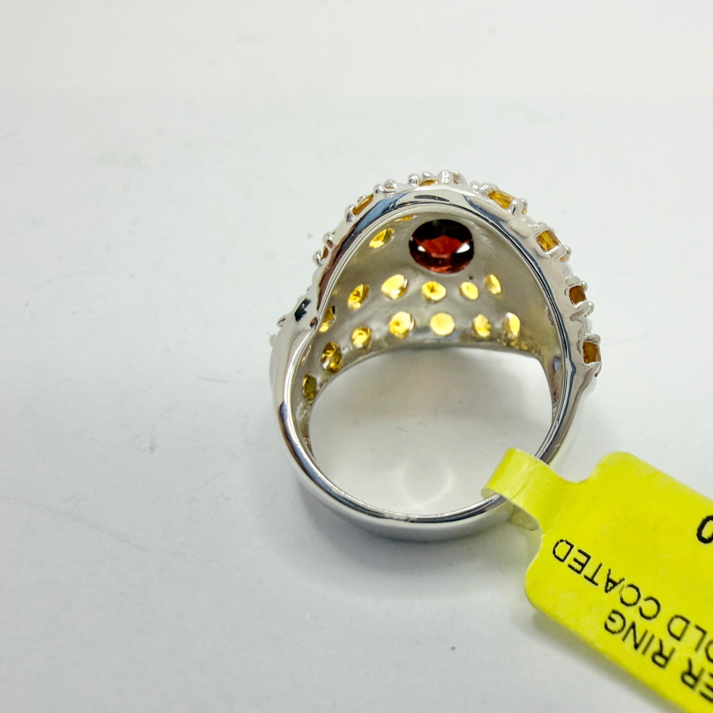 Bold Sterling Silver Garnet Quartz Ring.