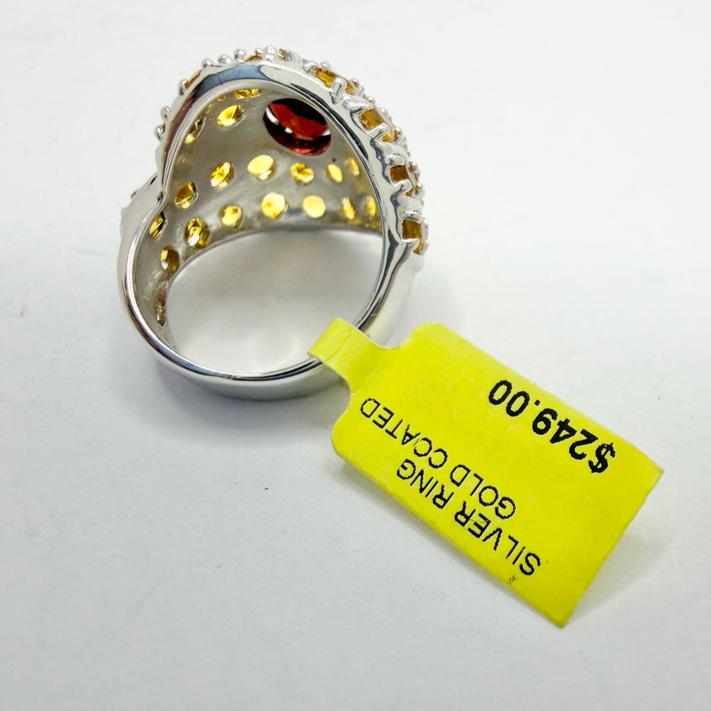 Bold Sterling Silver Garnet Quartz Ring.