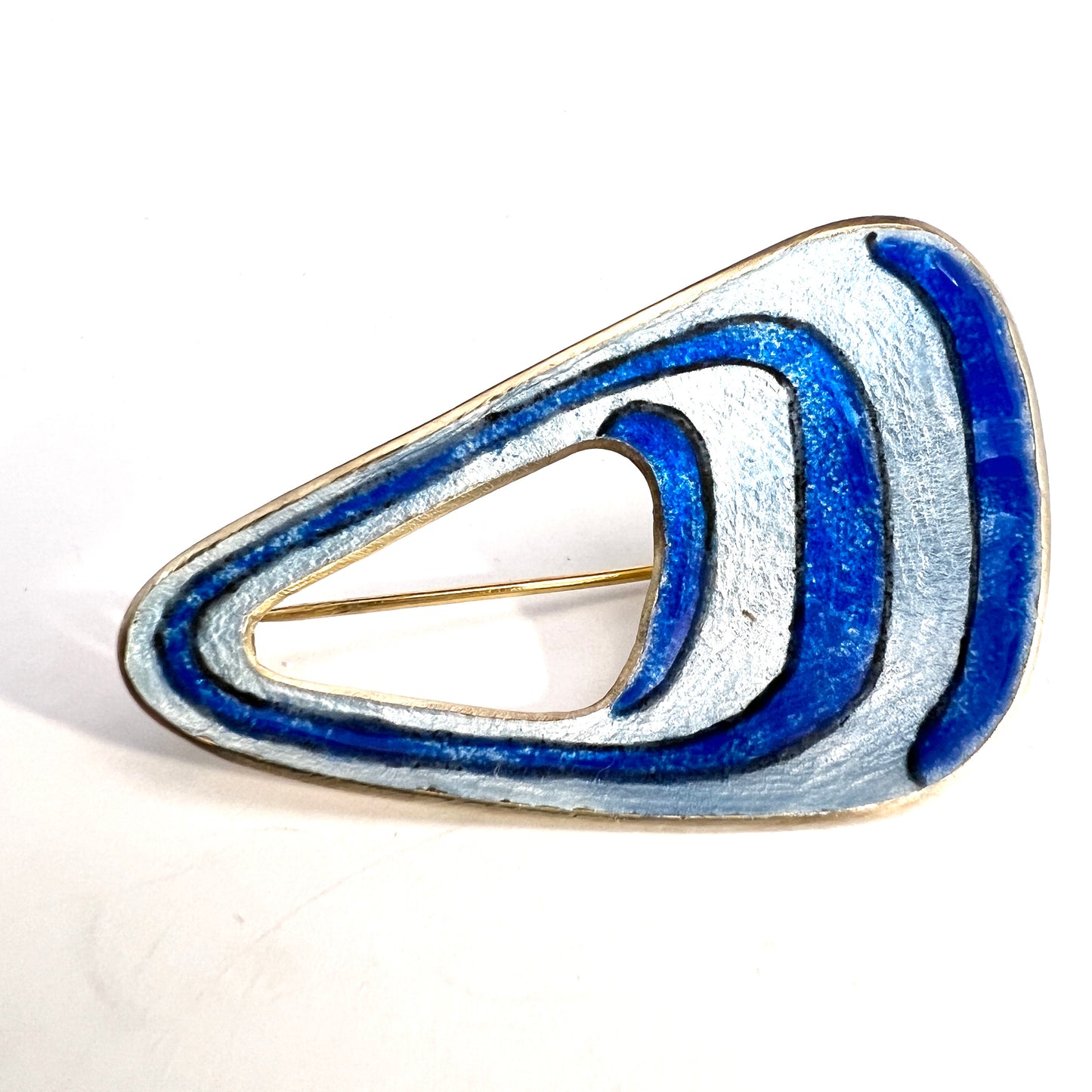 Oystein Balle, Norway 1960s. Sterling Silver Enamel Brooch.