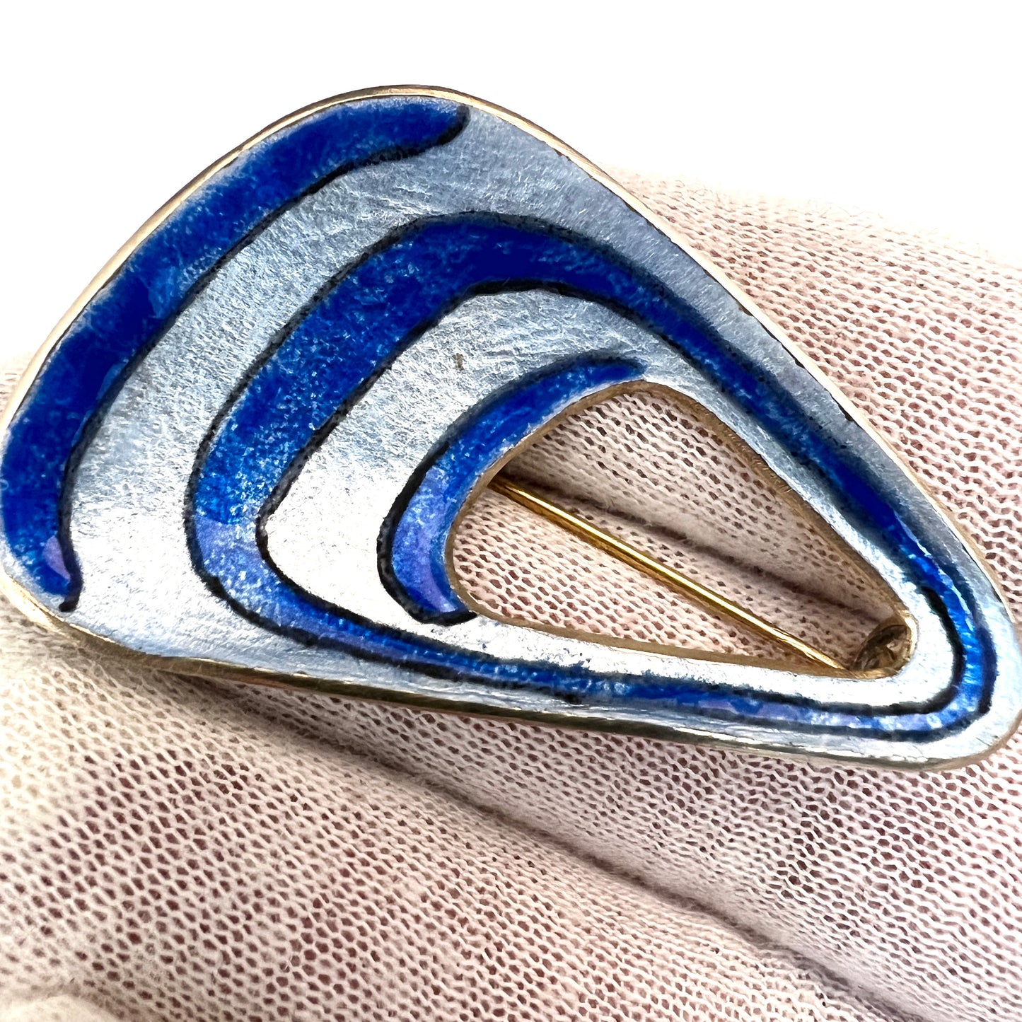 Oystein Balle, Norway 1960s. Sterling Silver Enamel Brooch.