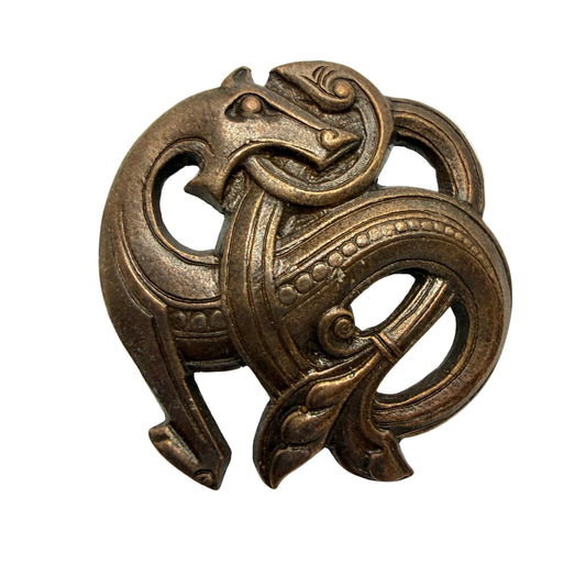Sweden. Vintage Bronzed Pewter Dragestil Brooch.