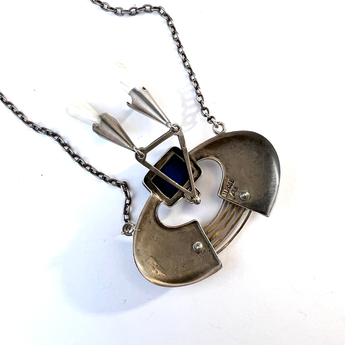 Germany, c 1900. Solid 900 Silver Jugendstil DEPOSÉ Pendant Necklace.