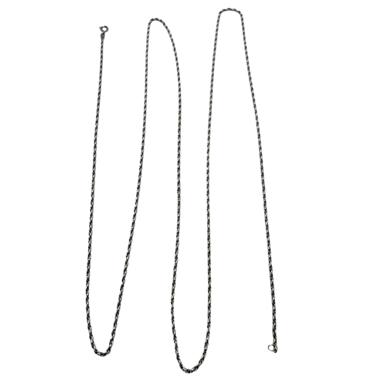 Sweden 1940-50s. Vintage 39 in Solid Silver Chain Necklace.