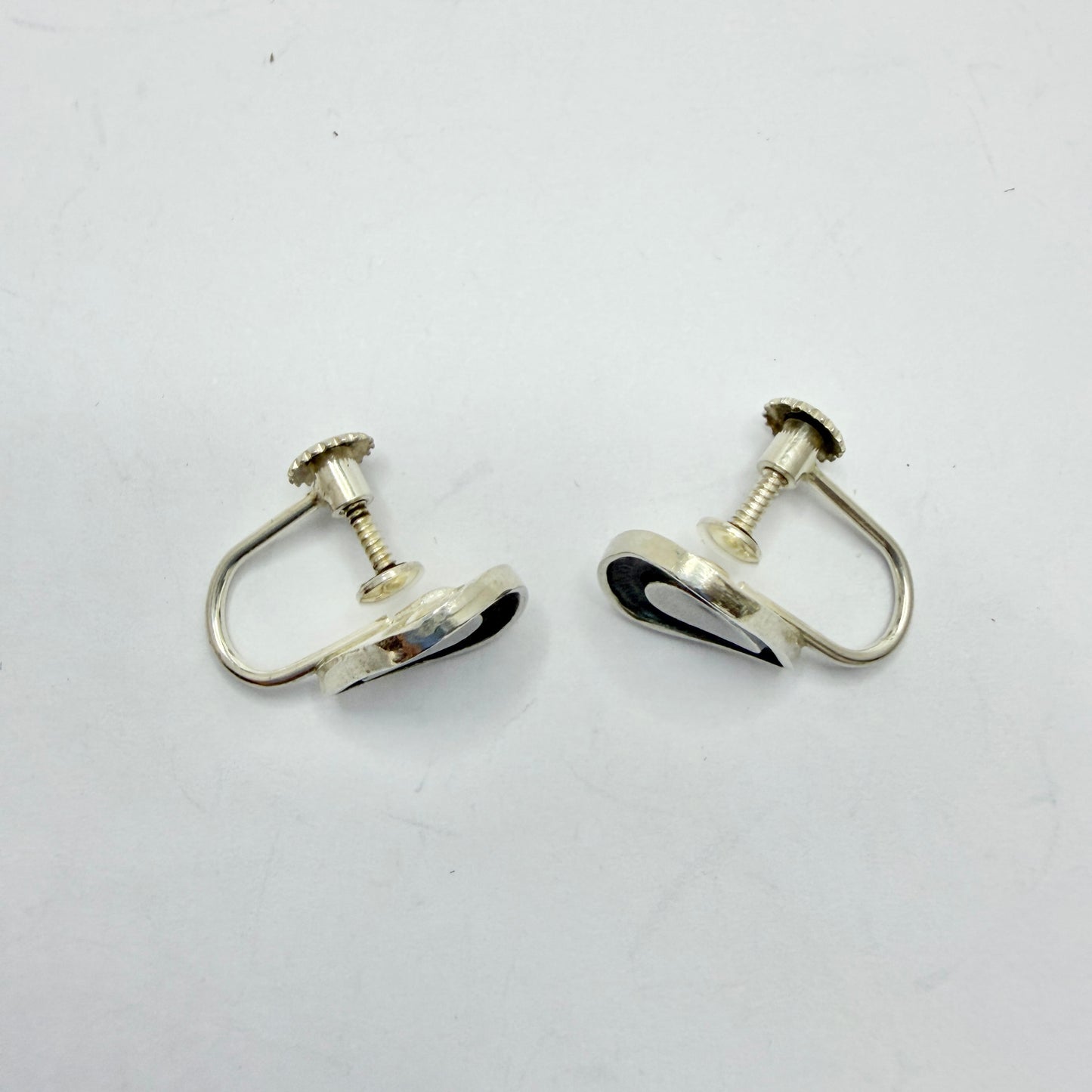 R Tennesmed, Sweden 1959. Vintage Solid Silver Earrings.