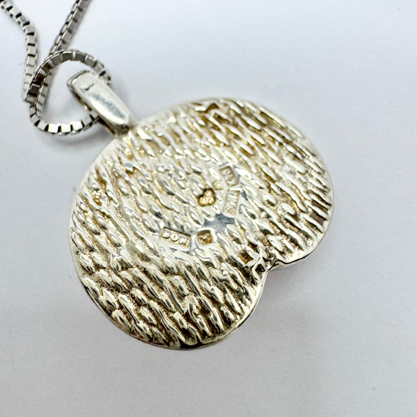 Ove Nordström, Sweden 1984. Vintage Sterling SIlver Syenite Pendant Necklace.