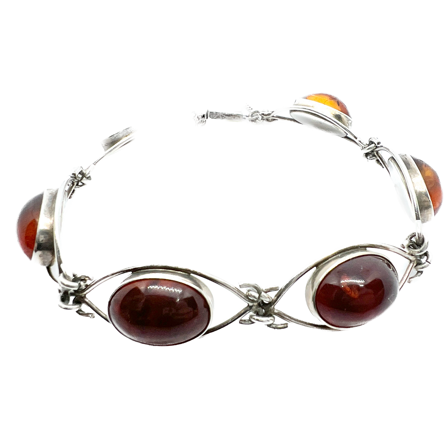 Herman Siersbol / Fischlandschmuck Vintage Solid Silver Amber Bracelet.