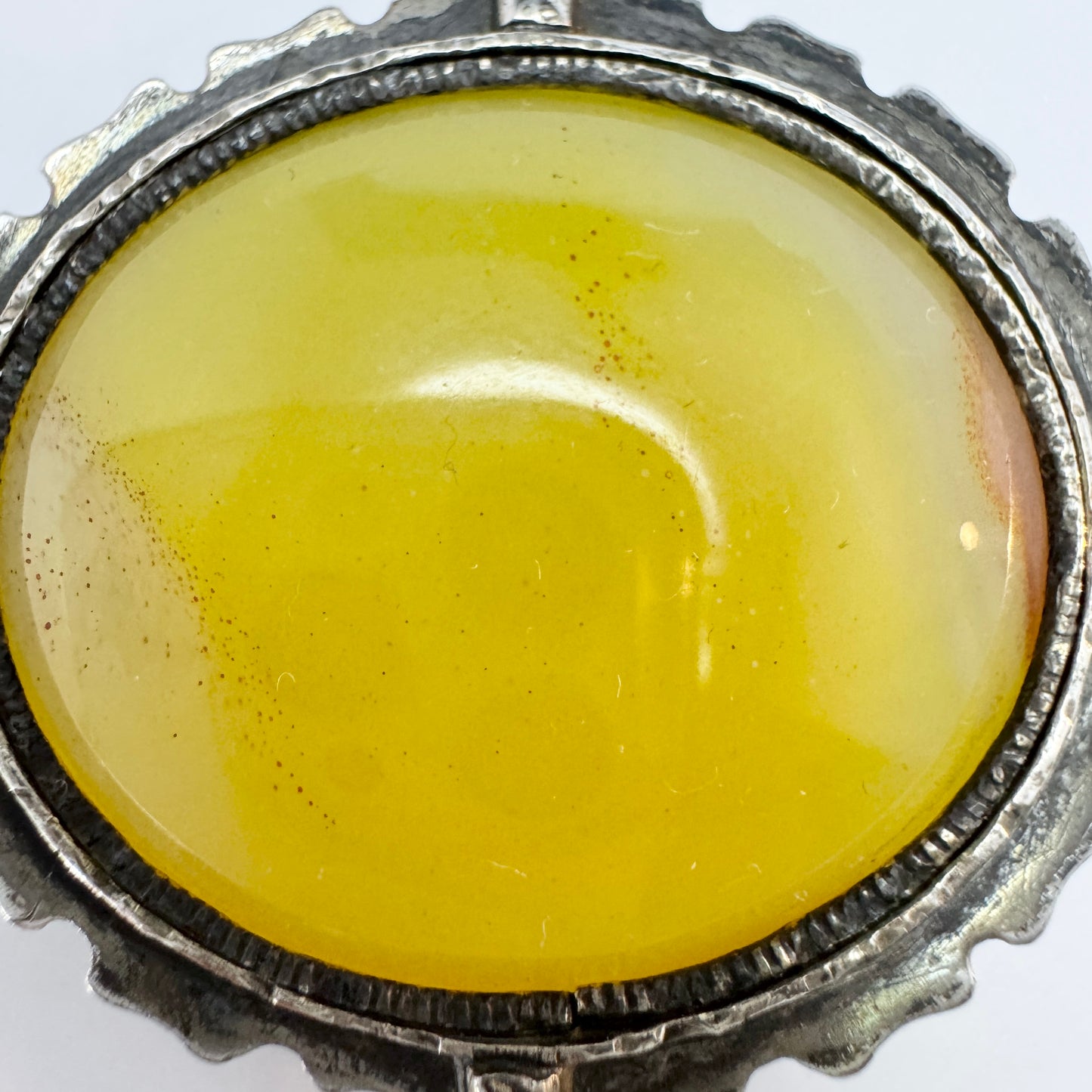 Sweden ca 1880s Antique Solid Silver Agate Watch Key Pendant.