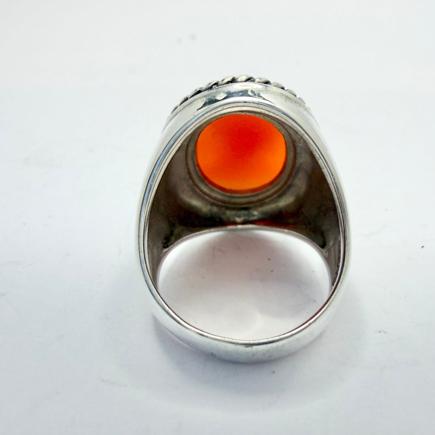 Thailand, Bold Vintage Sterling Silver Cameo Ring.