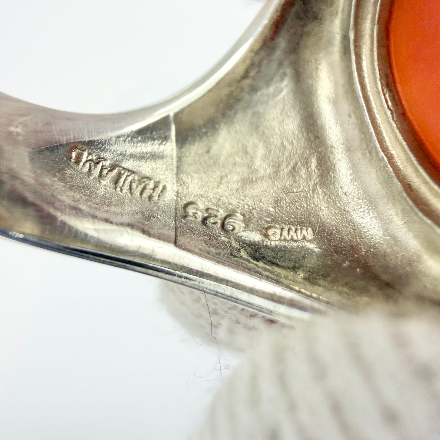 Thailand, Bold Vintage Sterling Silver Cameo Ring.