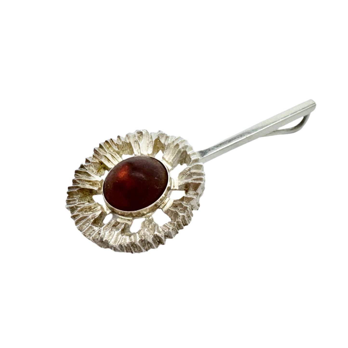 Niels Erik From, Denmark c 1960s. Sterling Silver Amber Pendant.