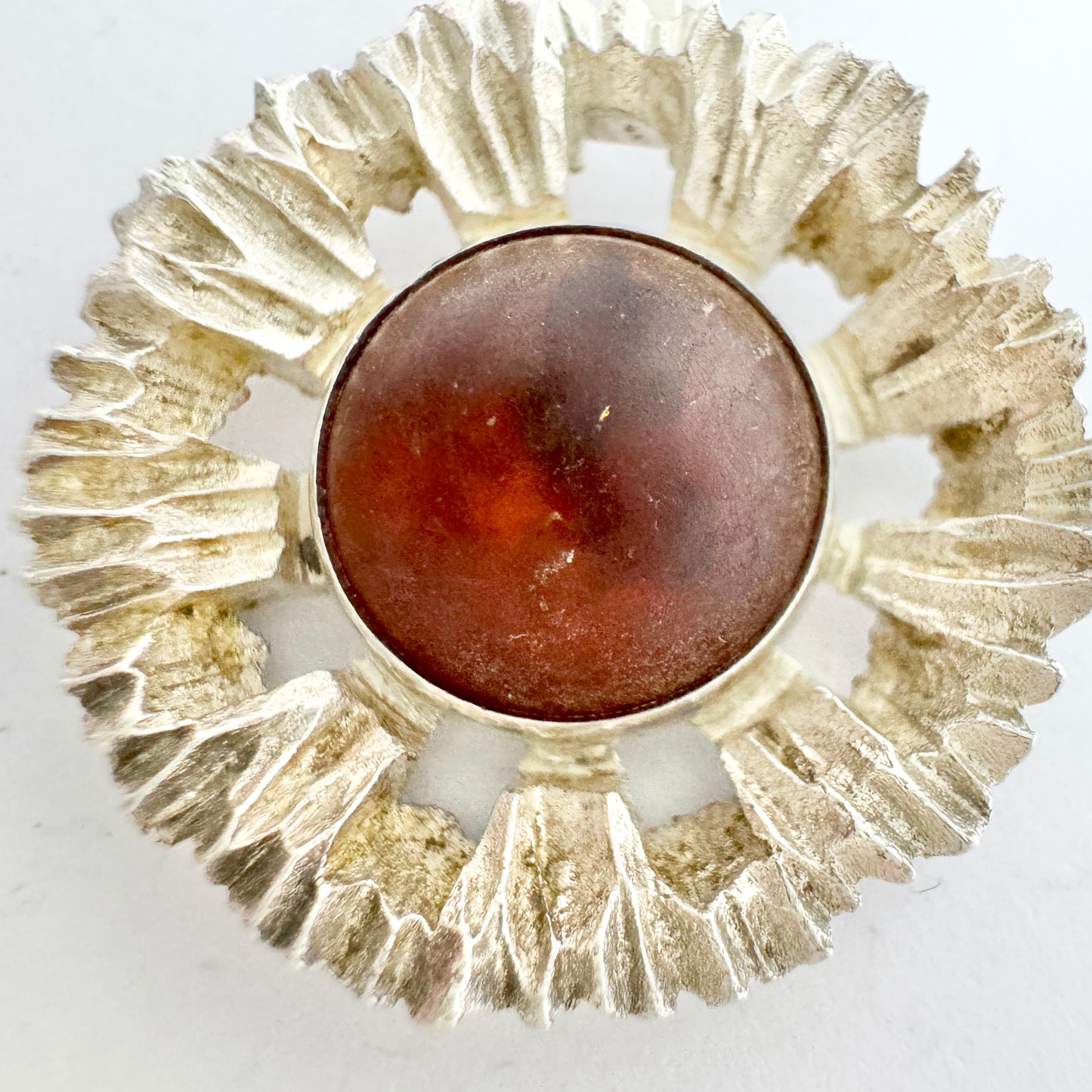 Niels Erik From, Denmark c 1960s. Sterling Silver Amber Pendant.