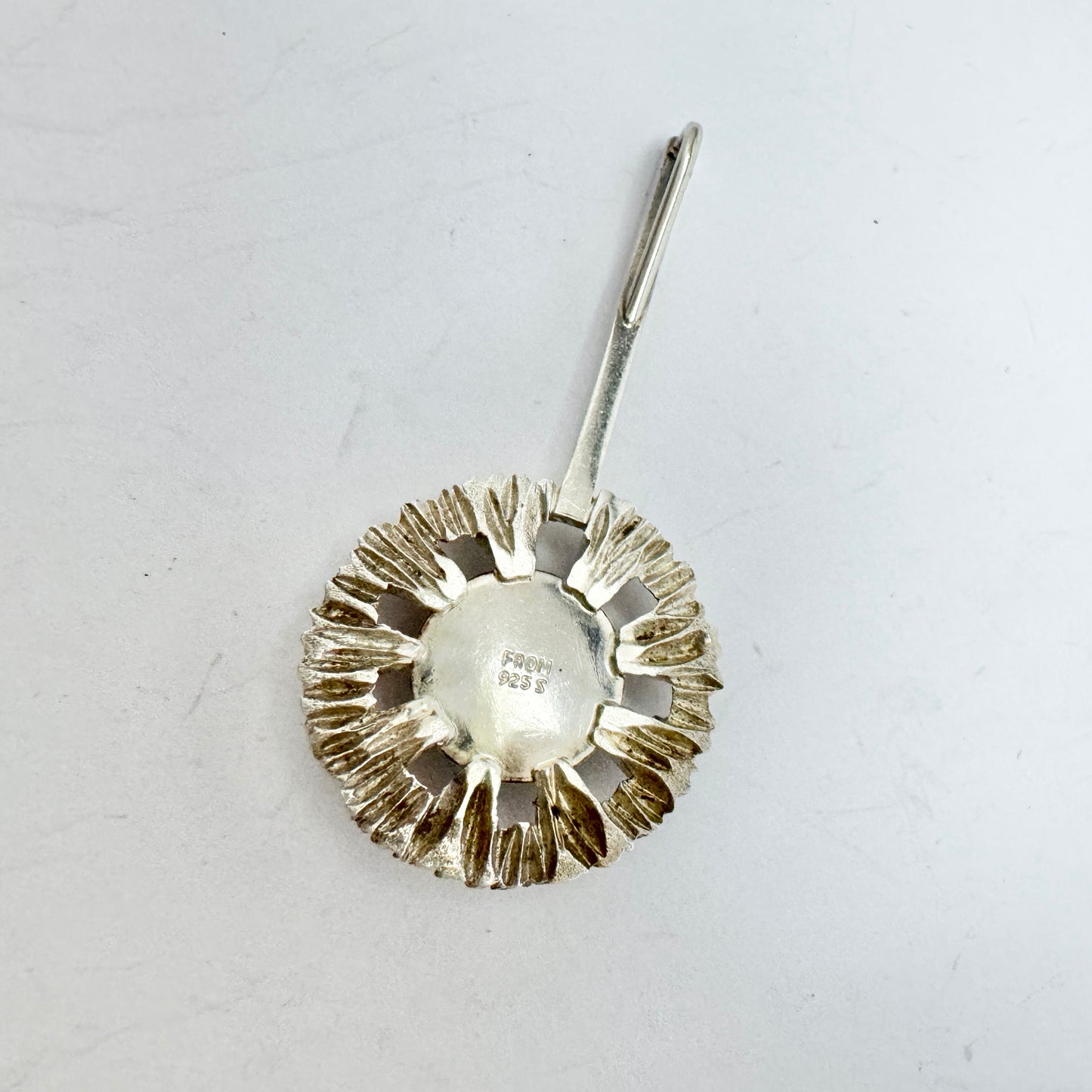 Niels Erik From, Denmark c 1960s. Sterling Silver Amber Pendant.