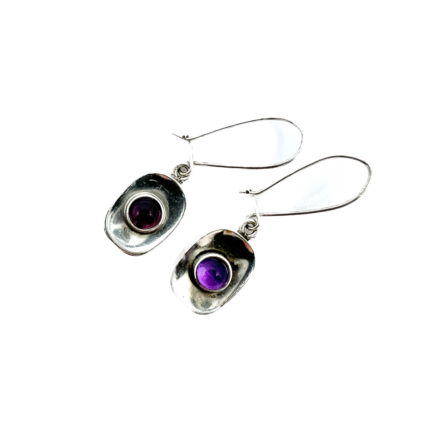 Sweden 1950s. Vintage Sterling Silver Paste Earrings.