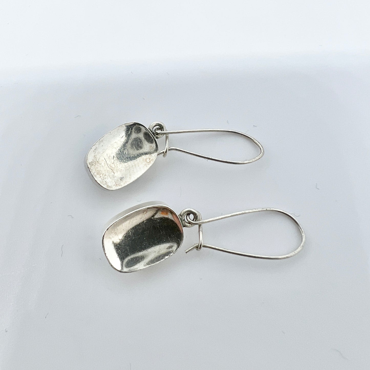 Sweden 1950s. Vintage Sterling Silver Paste Earrings.