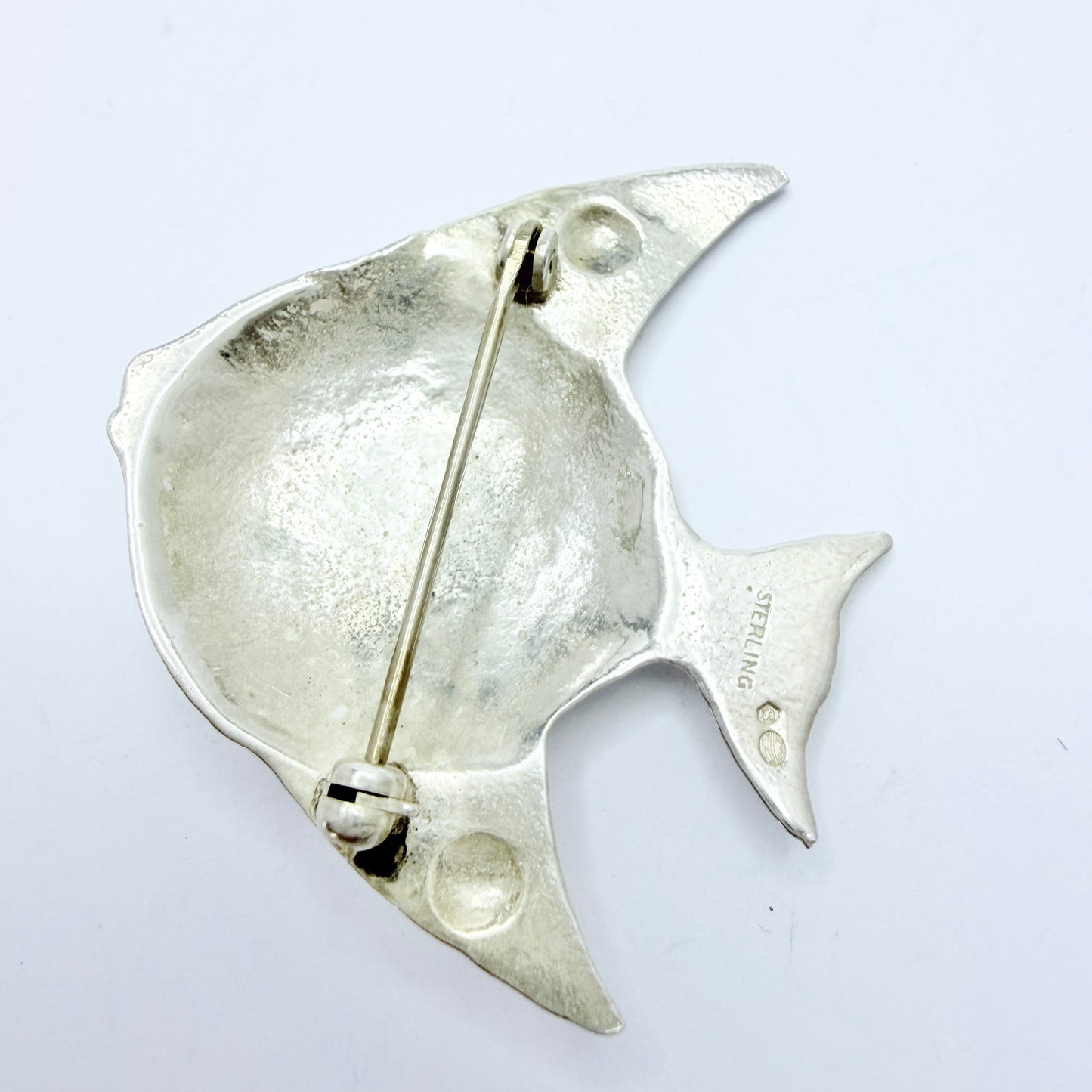 Vintage 1950-60s. Sterling Silver Fish Brooch.
