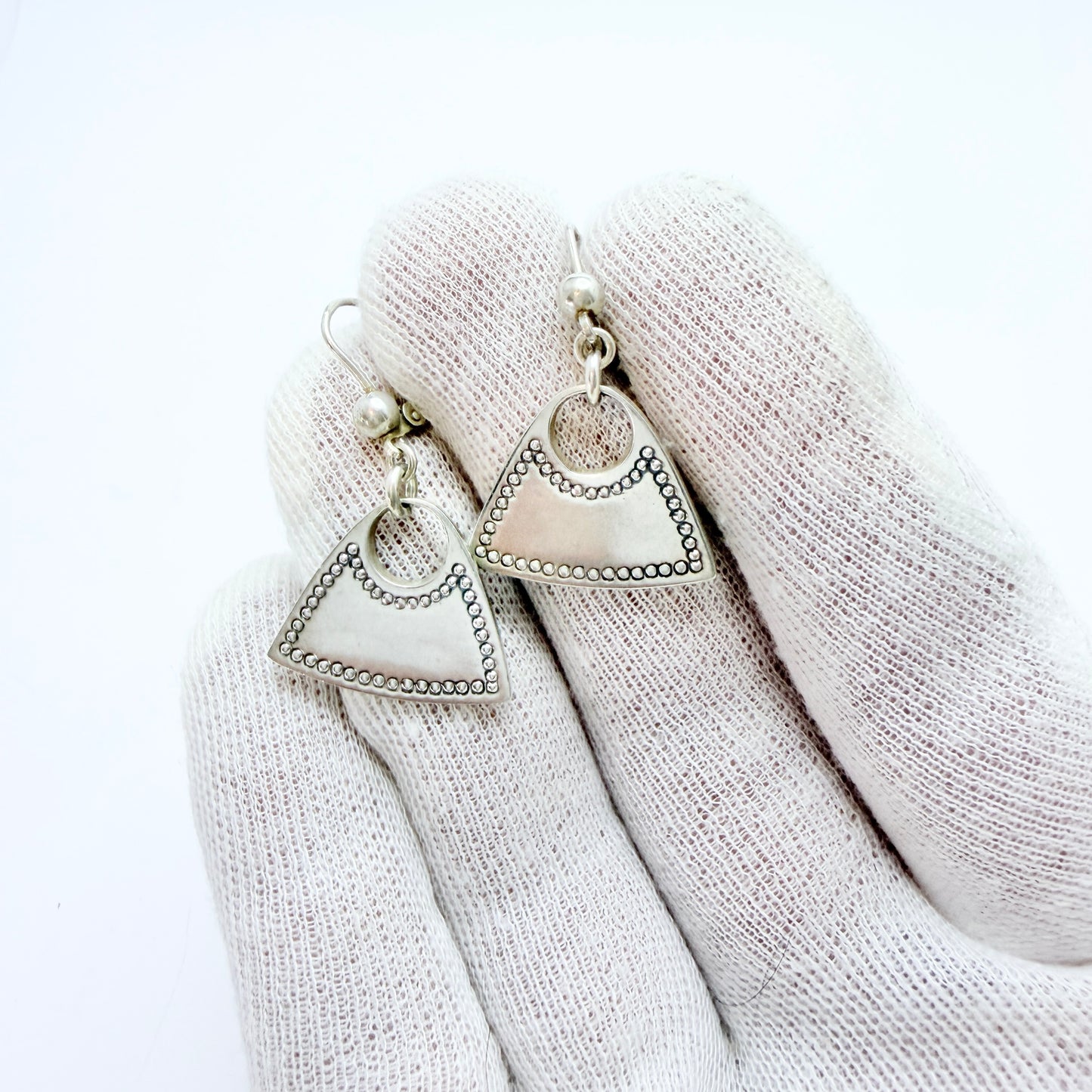 Erik Granit, Finland 1967. Vintage Solid Silver Earrings.